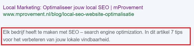 Voorbeeldmetadescription