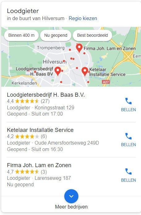 Local SEO loodgieters
