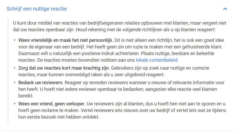 Google Reageren Op Reviews