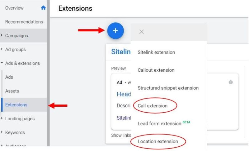 Google Ads Extensies Toevoegen
